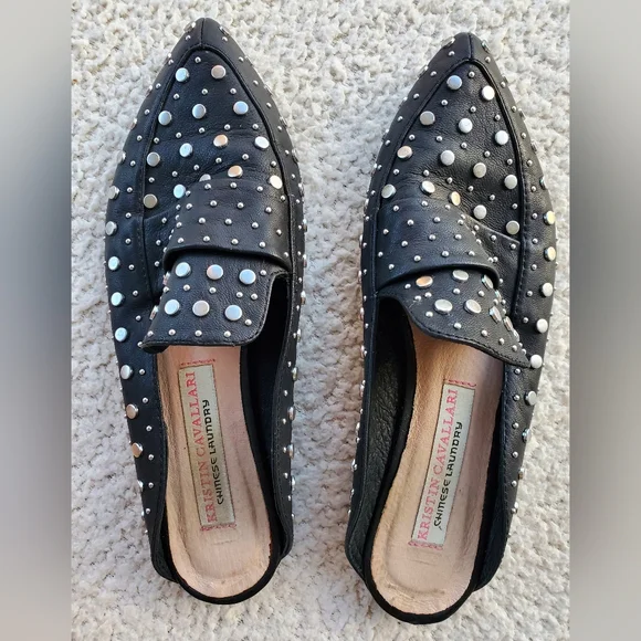 Kristin Cavallari Charlie x Chinese Laundry Studded Women's Mules Flats - Picture 4 of 7